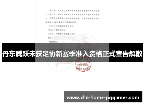 丹东腾跃未获足协新赛季准入资格正式宣告解散